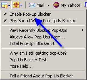 MSN Toolbar Menu
